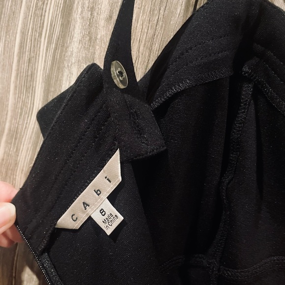 NWOT CAbi 8 Sexy bustier structured ponte knit peplum w/ zip & seaming top. - Picture 3 of 6